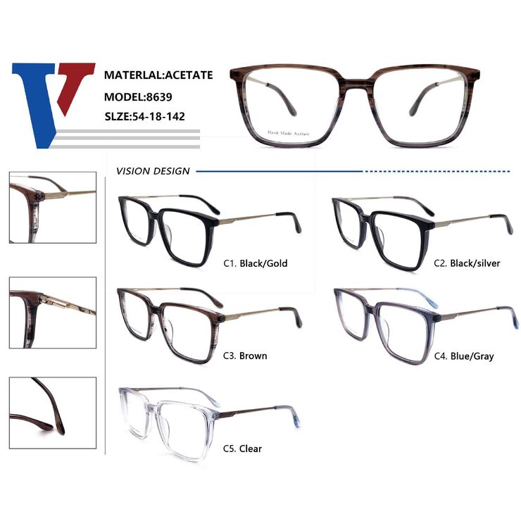 Оправа пластиковая из ацетата + металл с флексом 8639-DA