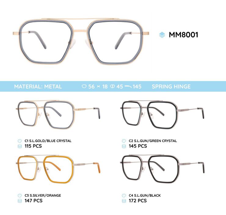 Metal men's frame for glasses MM8001