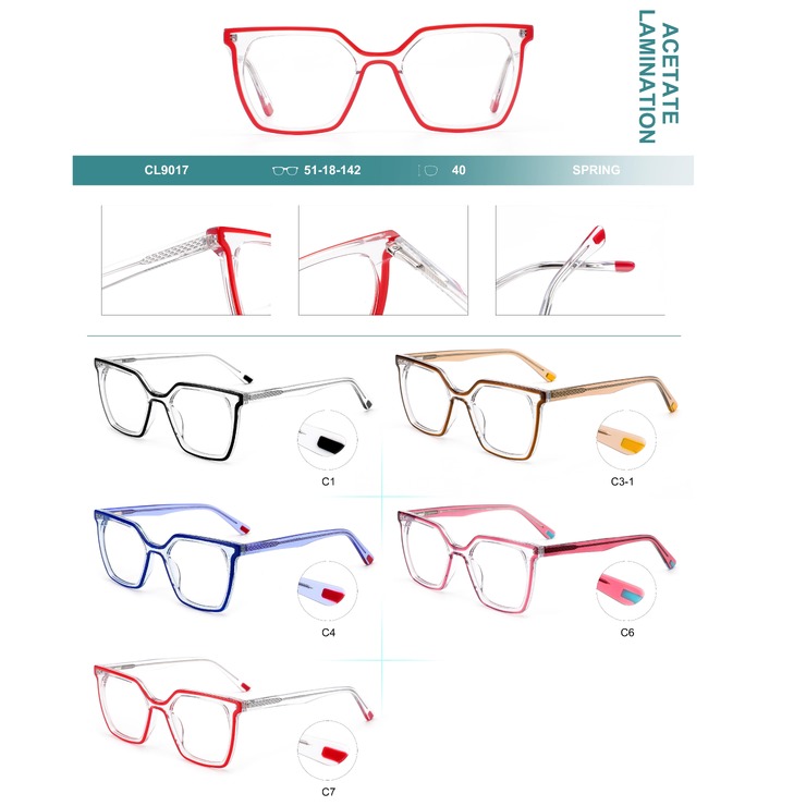 Plastic frames for glasses, acetate lamination with spring hinges Big City CL9017