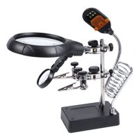 Tabletop multifunctional magnifying glass with backlight 16129-C1-XX, magnification: 3X, 5X, 8X