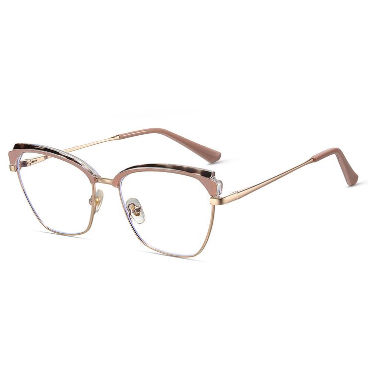 Combined frame (metal + TR90) or glasses with blue light protection, with spring hinges FA87276