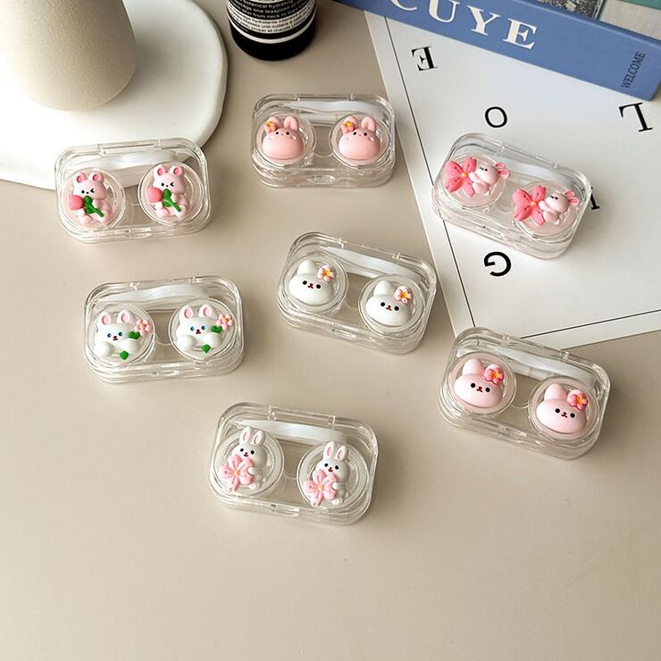 Mini soft contact lens kit retractable W806-03抱花兔头