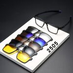 Оправа пластиковая TR90/PC + комплект из 5 поляризационных солнцезащитных насадок (клипон) на магните + кожаная сумка El Dorado EL2505A