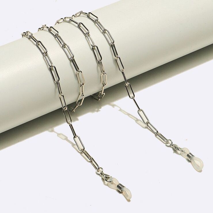 Silver-colored metal non-slip chain, for glasses and masks GL1640