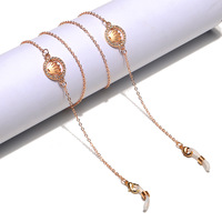 Metal golden hollow leaves glasses chain GL1212