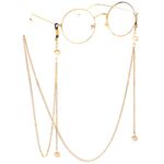 Metal non-slip chain, with pendant pearl, for glasses and masks GL074