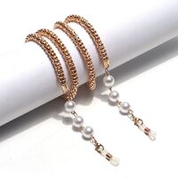 Metal non-slip chain 10 mm, with pearl 6 mm, for glasses and masks GL1485
