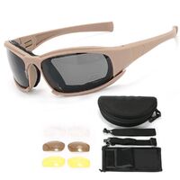 Очки защитные противоударные тактические поляризованные взрывозащищенные CS, набор из 4-х линз и футляра, X7-DX