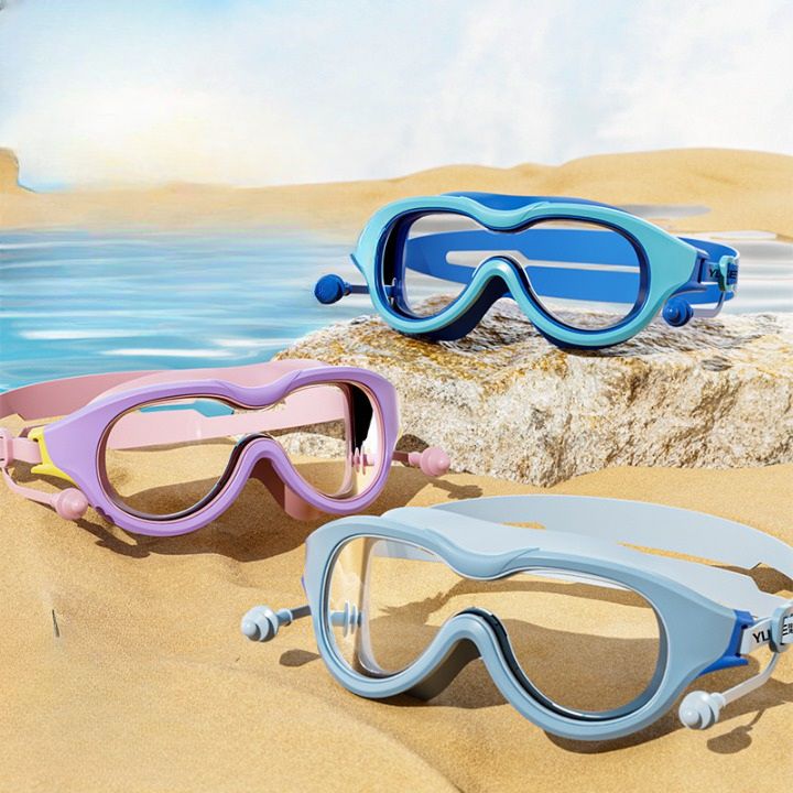Swimming waterproof anti-fog goggles for kids (3-15 years), with earplugs, YK-YZW-YJ3023-YU