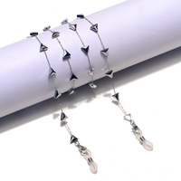 Hexagonal pearl stainless steel glasses chain GS048