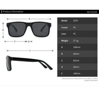 Plastic polarized men's square sunglasses Elit 2374-EL