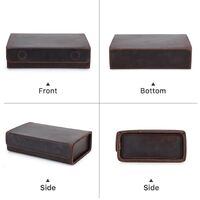 Sunglasses and eyeglasses genuine leather case with 3 slots CF4011