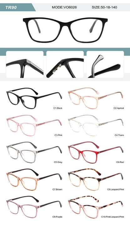 Plastic TR90 frame for women with spring hinges VO6026-DA