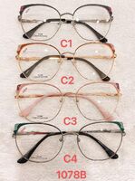 Metal frame for glasses with spring hinges 1078B