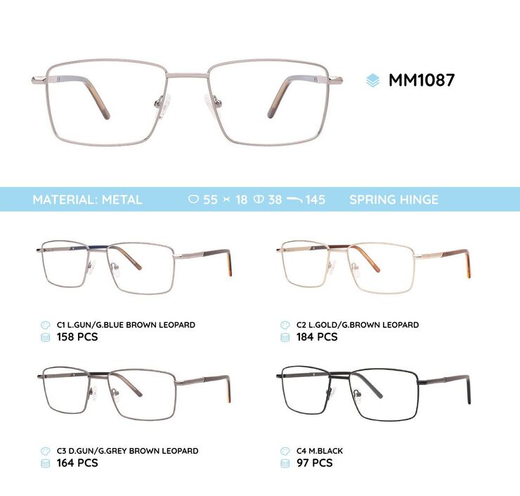 Metal men's frame for glasses MM1087
