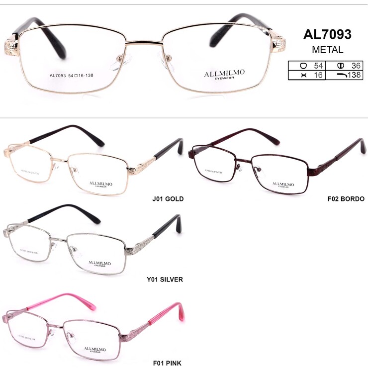 Metal eyeglass frame, material steel Allmilmo AL7093