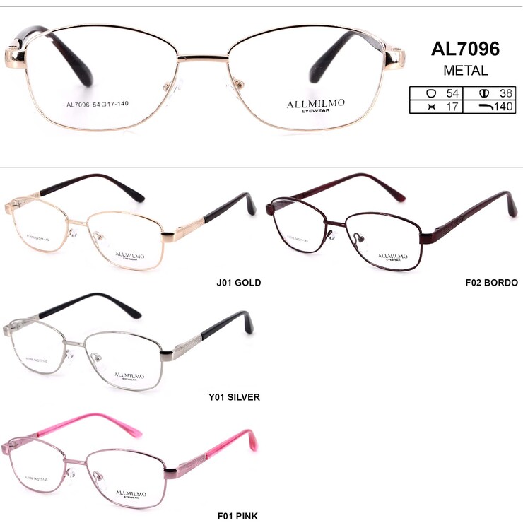 Metal eyeglass frame, material steel Allmilmo AL7096
