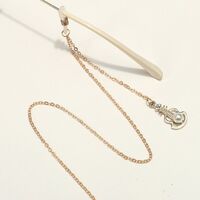 Gold-colored metal non-slip chain, with guitar and pearls, for glasses and masks GL1843
