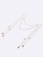 Набор из двух золотых и серебряных цепочек для очков с полыми ромбами GM101