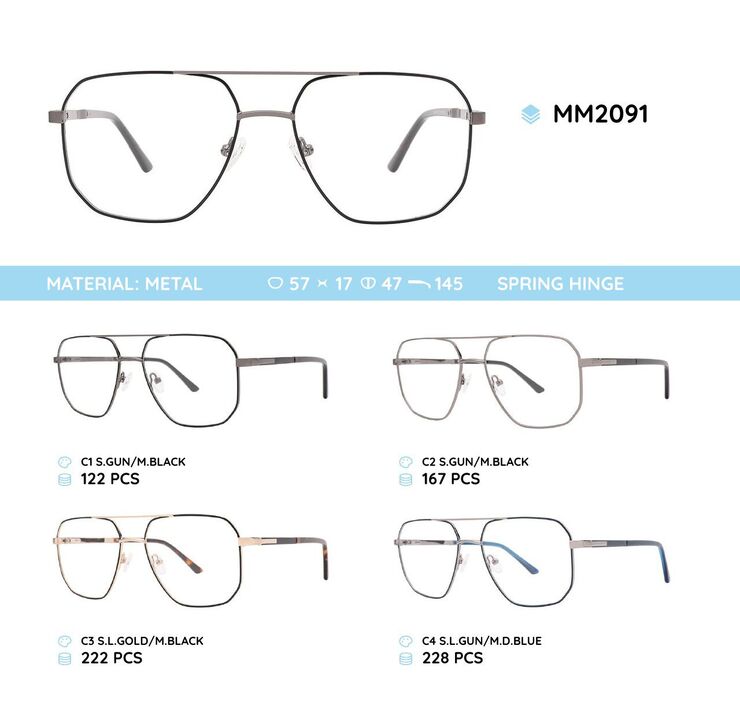 Metal men's frame for glasses MM2091