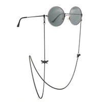 Металлическая нескользящая цепочка черного цвета, с бантом, для очков и масок GL888