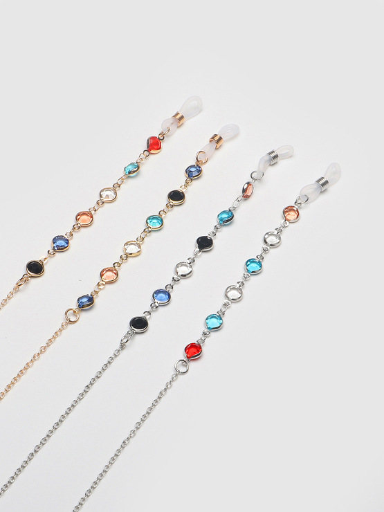 Glasses chain with pearls set of two-piece golden and silver GM037