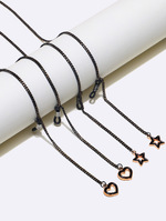 Set of two thick aluminum gold and silver glasses chain GM075