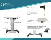Motorized table on on wheels with lifting mechanism and drawer COT-B10, tabletop 640*500 mm