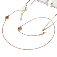 Metal golden hollow leaves glasses chain GL1212