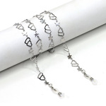 Stainless steel glasses chain with hearts and stars GS057