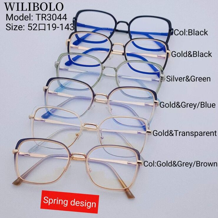Metal + TR90 ultrathin women's frames with spring hinges Wilibolo TR3044