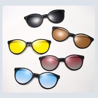 TR90 plastic frame with spring hinges + 5 polarized sun protection magnet clip-on set El Dorado EL1207