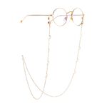 Gold-colored metal non-slip chain, with moon, for glasses and masks GL971