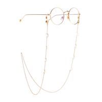 Gold-colored metal non-slip chain, with moon, for glasses and masks GL971