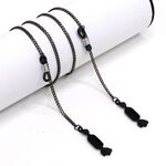 Black-colored metal non-slip chain, with pendant candy, for glasses and masks GL1033