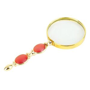 Magnifier, magnifying glass with handle 双玉52红色-XX-1, diameter: 52 mm, magnification: 10X