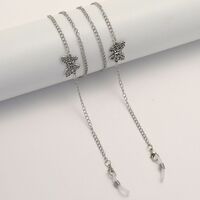 Silver-colored metal non-slip chain, with butterflies, for glasses and masks GL1872