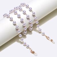 Gold-colored metal non-slip chain, with white pearls, for glasses and masks GL1380