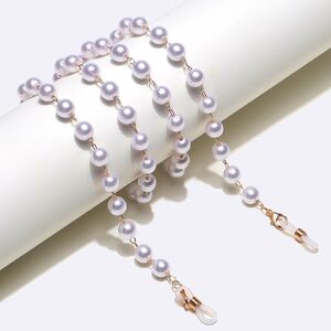 Gold-colored metal non-slip chain, with white pearls, for glasses and masks GL1380