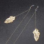 Gold-colored metal non-slip chain, with pendant geometric curved and pearl, for glasses and masks GL555
