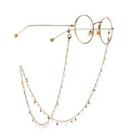 Metal non-slip chain gold, with zircon cross, for glasses and masks GL994