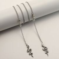 Silver-colored metal non-slip chain, with snake pendant, for glasses and masks GL1874