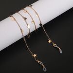 Gold-colored metal non-slip chain, with copper star, for glasses and masks GL881