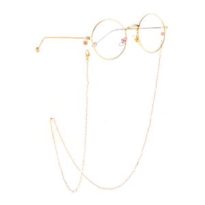 Gold-colored metal non-slip chain, with transparent crystal, for glasses and masks GL904