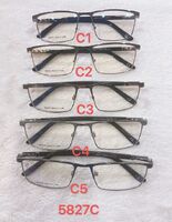 Metal frame for glasses with spring hinges for men 5827C