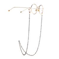 Gold-colored metal non-slip chain, with triangle crystal, for glasses and masks GL972