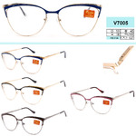 Women's metal eyeglasses with flex hinges Vizzini V7005, dioptries -1.00 to -8.00 (step 0.5) lens thisout coatin