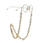 Gold-colored metal non-slip thick chain, with pearl, for glasses and masks GL1003