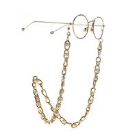 Gold-colored metal non-slip thick chain, with pearl, for glasses and masks GL1003