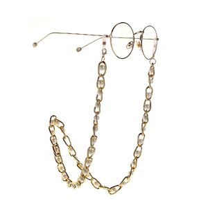 Gold-colored metal non-slip thick chain, with pearl, for glasses and masks GL1003